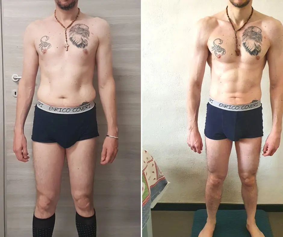 Trasformazione di Andrea: −3 kg in 4 mesi, foto prima e dopo