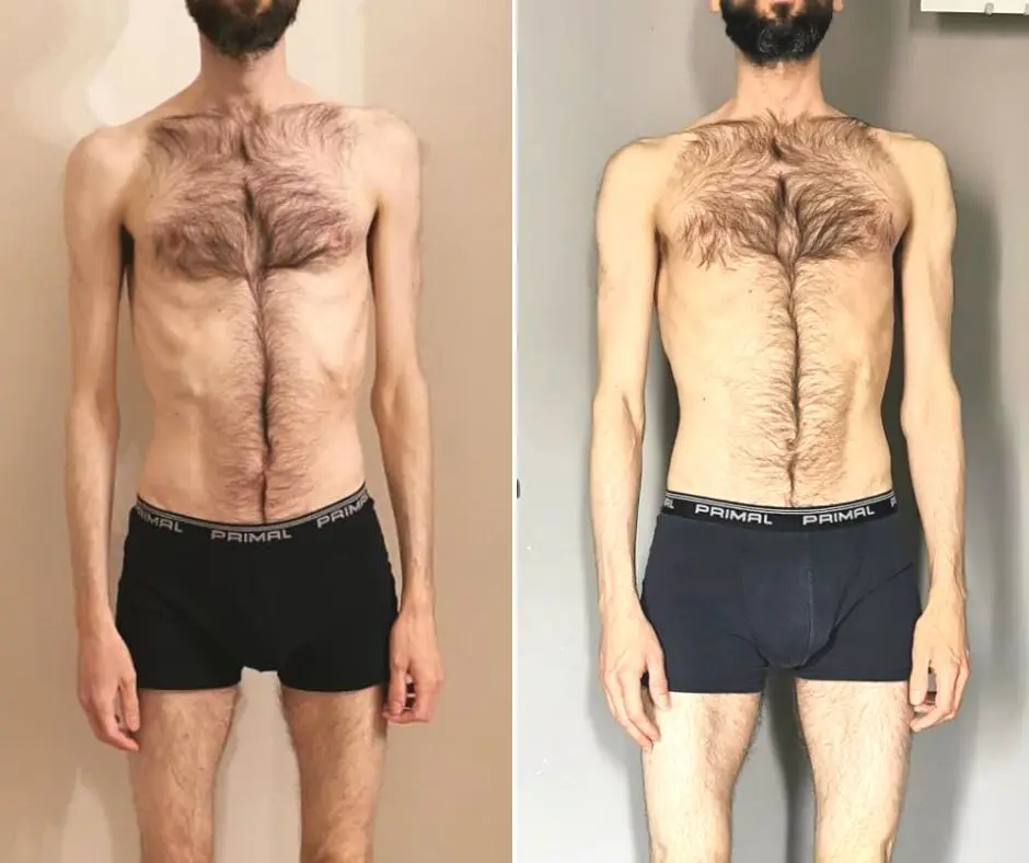 Trasformazione di Marco: +4 kg in 7 mesi, foto prima e dopo