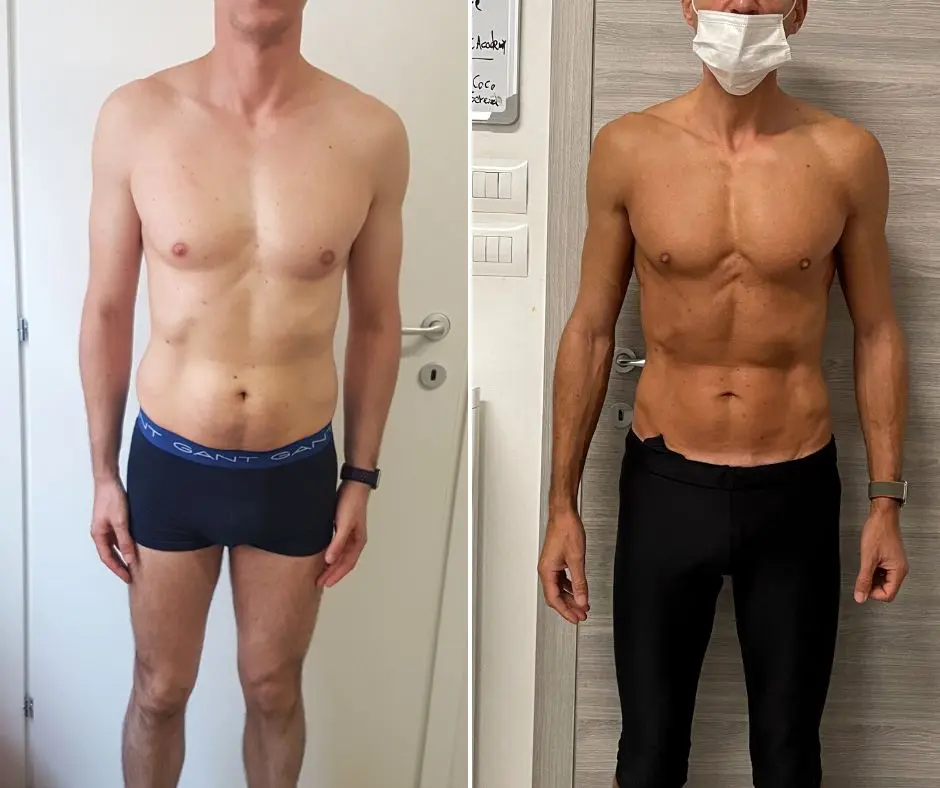 Trasformazione di Thomas: −10 kg in 4 mesi, foto prima e dopo