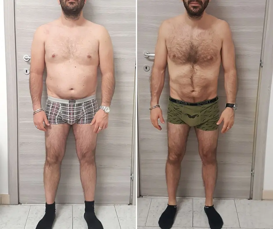 Trasformazione di Marco: −12,8 kg in 8 mesi, foto prima e dopo