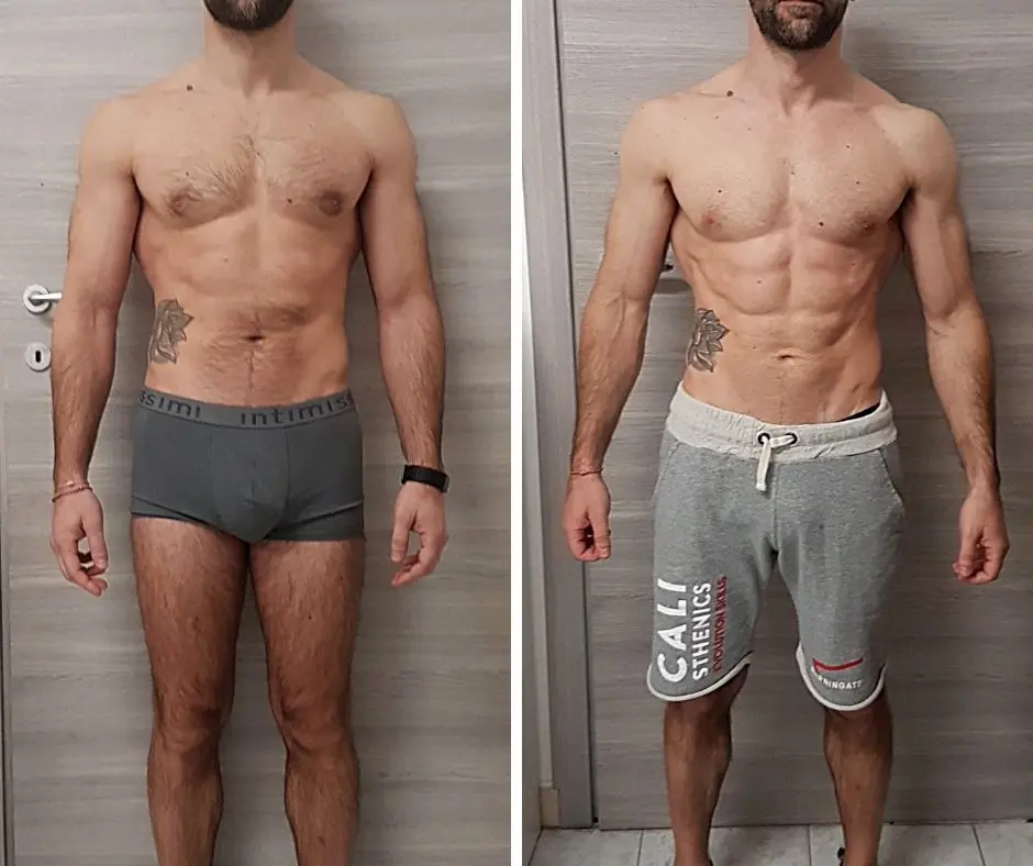 Trasformazione di Patrick: −4 kg in 4 mesi, foto prima e dopo