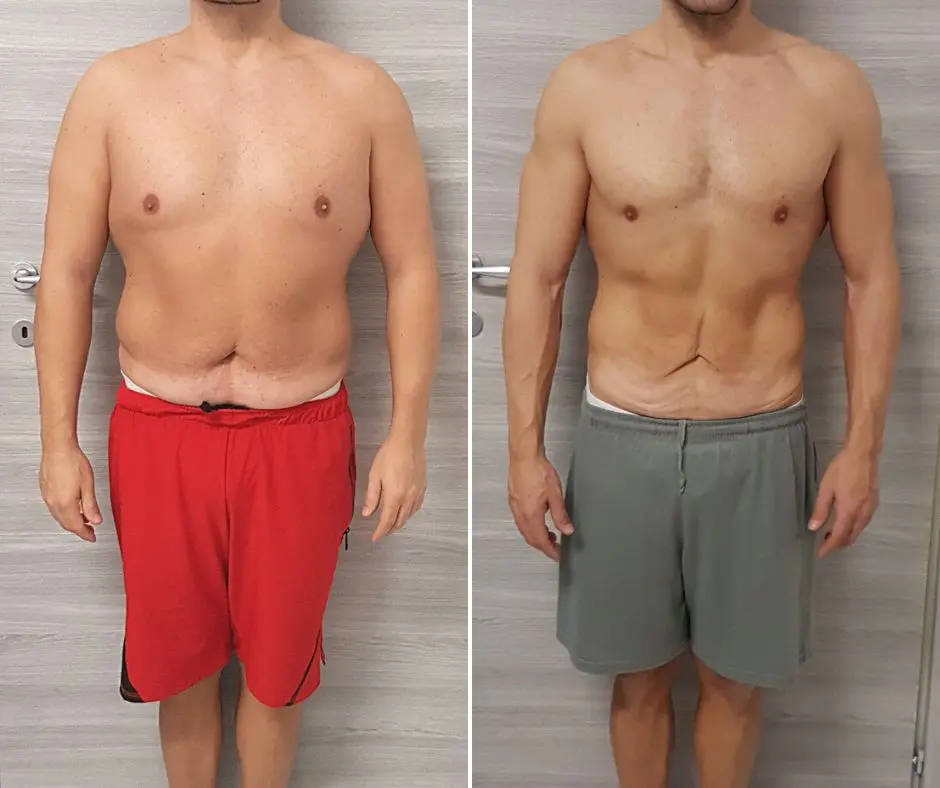 Trasformazione di Massimiliano: −10,2 kg in 5 mesi, foto prima e dopo