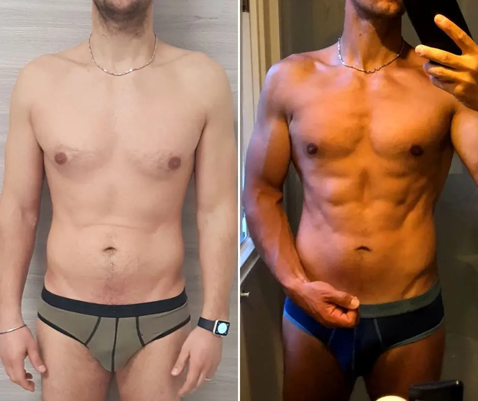 Trasformazione di Alessandro: −3,3 kg in 5 mesi, foto prima e dopo