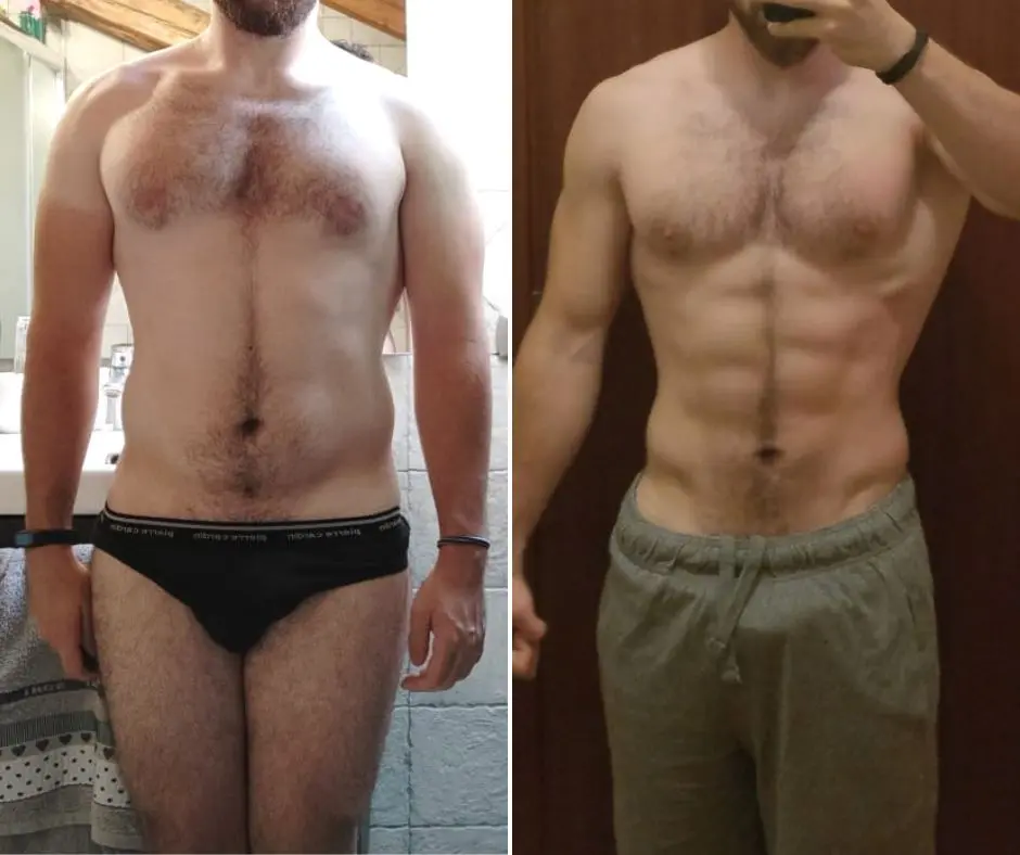 Trasformazione di Matteo: −2,1 kg in 3 mesi, foto prima e dopo
