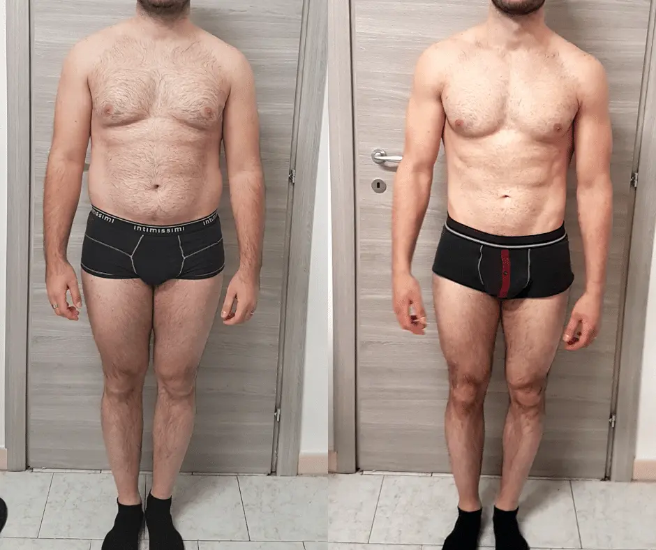 Trasformazione di Andrea: −19 kg in 9 mesi, foto prima e dopo