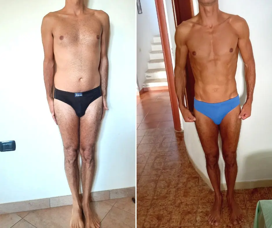 Trasformazione di Francesco: −9 kg in 5 mesi, foto prima e dopo