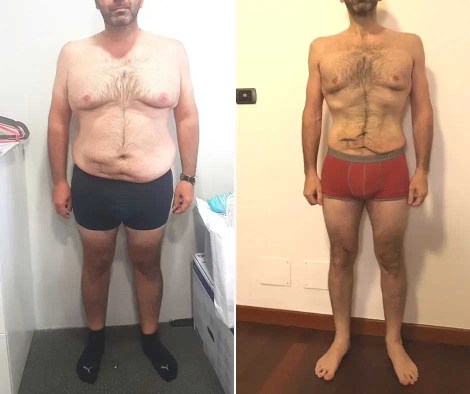 Trasformazione di Vincenzo: −30 kg in 6 mesi, foto prima e dopo